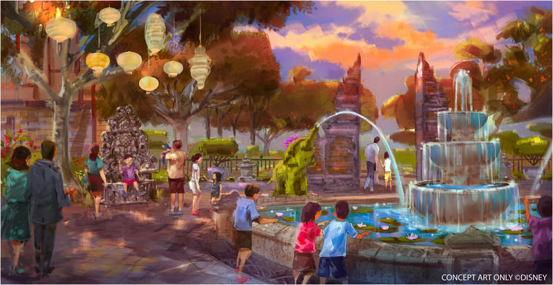 Disney Explorers Lodge Hong Kong Exterior photo Concept art for the new fountain